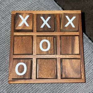 Wooden tic tac toe game